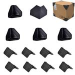 YouU 100 pcs Carton Packing Corner Guard Frame Corner Protectors Black Corner Protector V Shaped Edge Guards for Carton Boxes, Furniture and Other Products Packaging