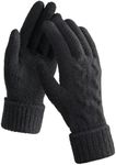 TRENDOUX Winter Running Gloves Women, Thermal Gloves For Womens, Warm Liner Sports Gloves With Touch Screen Fingers, Elastic Soft Ladies Typing Gloves For Cold Hands, Hiking, Walking - Black