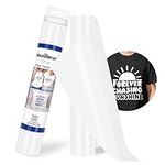 TECKWRAP Heat Transfer Vinyl - 12" x 10ft Iron on Vinyl for DIY Clothing,Shirts,Logos,Hats, Fabric HTV Vinyl Heat Transfer Paper Compatible with Heat Press Craft Cutters,White