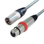 Switched Neutrik XLR to XLR Cables. Van Damme Balanced Cable. NC3FXS Mic Leads (1m, Grey)