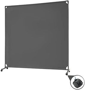 Spurgehom 6FT Single Panel Rolling Room Divider, Partition Privacy Screens with Wheels, Freestanding Fabric Room Panel Wall, Portable Wall Divider for Office, Room, Restaurant, Hospital (Grey)