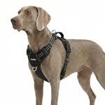 Funfox Dog Harness for Xlarge Dogs, No Pull Pet Vest Adjustable with Vertical Handle & Front Clip, Anti Pull Padded Harness Reflective Night Walking Size for X-Large Breed, Black XL