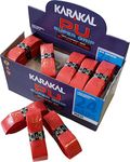Karakal - PU Super Grip - Self-Adhesive Grip Tape for Badminton, Squash, Tennis, Hockey Stick or Ice Hockey Stick – Pack of 5 or 24 – Assorted Colours, red, 24 Pieces