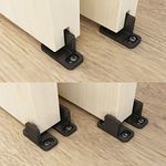 JUBEST Black Aluminum Floor Guide Sliding Barn Door Hardware Bypass Door Guide Set of 2