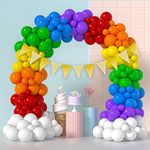 Party Propz Cardstock Rainbow Theme Birthday Balloons-Pack Of 73 Birthday Decoration Items|Multicolor Balloon Decoration For Birthday|Birthday Decoration Items For Kids|Rainbow Balloons For Birthday