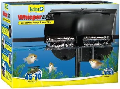 Tetra Whisper EX 70 Filter For 45 To 70 Gallon aquariums, Silent Multi-Stage Filtration, WHITE