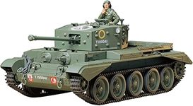 TAMIYA 300035221 Spielzeug Military 300035221-1 WWII British Tank Cromwell Mk.IV Cruiser (1), Faithful Replica, Plastic, Crafts, Model Kit, Assembly, Unpainted, Green, 1:35