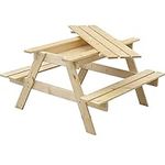 TIMBELA Kids Table - Sand Table - Wooden Table with Seats and Sandbox for Children M010-1 - H1'8 x 2‘11 x 2‘11 ft