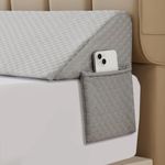 Ruqmuis King Bed Wedge Pillow for Headboard, Bed Gap Filler, Mattress Gap Filler King, Fill The Gap (0-7") Between Headboard and Mattress (Grey, 76"x10"x6")