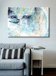 999Store Wooden Stretched Framed painting abstract canvas paintings Wall Painting home décor Abstract Beautiful Blue and White frames abstract canvas paintings ( Canvas 18X30 Inches Strectched Canvas) FLPSZ131072017061