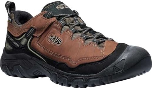 KEEN Men's Targhee 4 Low Height Durable Comfortable Waterproof Hiking Shoes, Bison/Black, 11.5 Wide