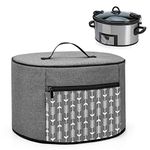 Yarwo Slow Cooker Dust Cover Compatible with Morphy Richards, Crock Pot, Russell Hobbs and other 5.7-8L Slow Cooker, with Zipper Pocket and Wipe Clean Liner, Grey