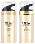 Olay Night Cream Total Effects 7 in 1, Anti-Ageing Moisturiser, 50g & Olay Day Cream Total Effects 7 in 1, Anti-Ageing Moisturiser, 20g