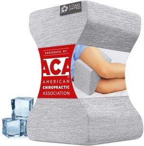 5 STARS UNITED Large Knee Pillow for Side Sleepers - Hip Pain Relief, Memory Foam Leg Cushion for Side Sleeping - Between Legs Pillow for Sciatica & Lower Back Pain, Arctic Gray