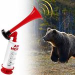 Handheld Air Horn, Super Loud Noise Maker Boat Air Horn for Marine and Sports, Bear Horn Self Defense Portable Air Pump Horn, Safety Alarm Horn for Boating, Camping, Graduation (Red)