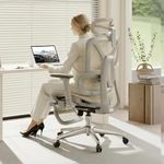 FLEXISPOT ErgoX Premium Ergonomic Office Chair with Footrest- Adjustable 3D Armrests, Dynamic Lumbar Support, Recline & Tilt Function, Mesh Seat, for Home & Office Use,Cream