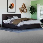 Vida Designs Lisbon King Size Bed, 5ft Ottoman Bed Frame Upholstered UKFR Faux Leather Headboard Low Foot End Bedroom Furniture, Brown