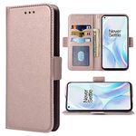 Phone Case for OnePlus 8 Pro One Plus 8Pro 5G Folio Flip Wallet PU Leather Credit Card Holder Slots Heavy Duty Full Body Protection Kickstand Phone Cover for On 1Plus 1 + Plus8 1+ Cases Rose Gold