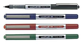 UNI-BALL Eye UB150 0.5mm Roller Ball Pen Combo | Blue, Black, Red & Green Ink, Pack of 4