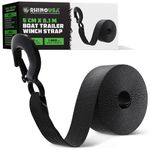 Rhino USA Boat Winch Strap with Hook (5cm x 6.1m) - 1800 kg Break Strength - Ultimate Replacement Boat Trailer Winch Straps with Safety Hook - Compatible With Pontoon, Jet Ski, Fishing Boat & More!