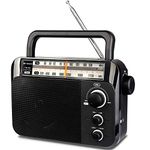 Retekess TR604 Radio AM FM, Portable Transistor Radio Powered by AC or D Battery, Old School Radios with Large Knob and Dial, Ideal for Home and Senior