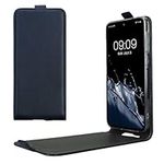 kwmobile Vertical Flip Case Compatible with Samsung Galaxy A55 5G - Case PU Leather Protective Flip Cover with Magnet - Dark Blue