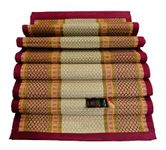 HALLUCINATION Large chatai mat for Sleeping on Floor mat for Living Room madur Natural Grass Organic eco Yoga mat Handmade Handicraft Handloom Home Garden Decor (Maroon-White)