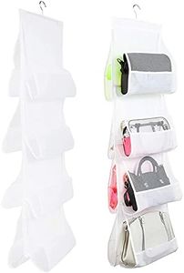 Okuna Outpost Hanging Purse Organizer for Closet Storage, White Mesh (48 x 13.8 in, 2 Pack)