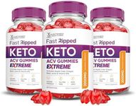 (3 Pack) Fast Ripped Keto ACV Gummies Extreme 2000MG Fast Ripped Keto Gummies Apple Cider Vinegar Formulated with Pomegranate Beet Juice Powder B12 Vegan Non GMO 180 Gummys