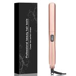 Hair Straightener, Professional Ceramic Plates Straightener for Women Hair Flat Iron and Curler 2 in 1, Digital Display 120°C–230°C, Lasting Results Straightening Styling Tool for Long Short Hair