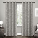 Exclusive Home Forest Hill Woven Grommet Top Curtain Panel Pair, Ash Grey, 52x96, 2 Piece