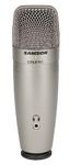 Samson C01U Pro - USB Studio Condenser Microphone with a Headphone Output for Zero-Latency Monitoring - Silver