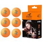 KONEX 40+ Plastic Table Tennis Balls Pack of 6 | High Performance 3-Star ABS TT Balls for Professional Matches and Training | Ideal for Adults & Kids (Orange)