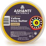 Ashanti Naturals Yellow Chunky Raw Shea Butter | Unrefined African Shea Butter from Ghana | 100% Natural Moisturizer, No Additives, Moisturizing, Nourishing - 10 oz