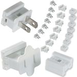 Aniai SPT-2 Vampire Plugs - Female Male and Connector Plugs 24PCS White, Electrical Plug Replacement for Christmas Lighting Decoration