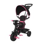 TP Toys 709 4 in 1+ Deluxe Trike, Pink Dusk, Adjustable and Evolving Ride for Ages 10-36 Months, Parental Control, Safety Features, UV Sun Canopy, Padded Seat, 50kg Max Weight