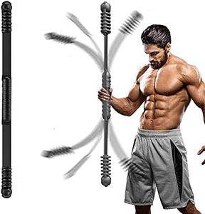 Elastic Fitness bar, Weight bar, Core Strength Training, Arm Twister, Home Gym Workout, Suitable for Men, Women Body Shaping and Fat Burning Training (Black)