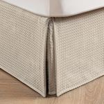 MIYE Pleated Waffle Weave Bed Skirt, Tailored Dust Ruffle 14 Inch Drop Easy Fit, Machine Washable (Cream, Full - 14" Drop)