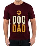 Caseria Men's Cotton Graphic Printed Half Sleeve T-Shirt - Dog Father (Maroon, XXL)