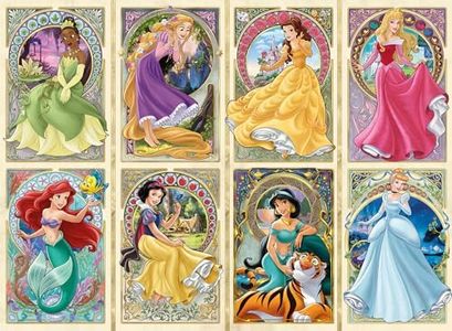 Ravensburger 12000497 - Princesas Art Nouveau - puzzle 1000 piezas – puzzle adultos y niños a patir de 14 años, puzzle Disney, regalo Disney