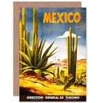 Wee Blue Coo MEXICO TRAVEL DESERT SUN RETRO ADVERT BIRTHDAY BLANK GREETINGS CARD