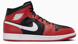 Jordan Men's 1 Mid Black/White-Gym Red (DQ8426 061), Black/White-gym Red, 11