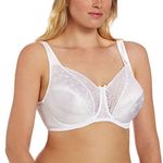 Playtex Secrets Love My Curves Signature Floral Underwire Full Coverage Bra #4422, White, 38D