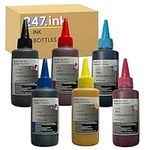 247.ink 100ml Sublimation Ink Bottles Compatible with Epson Printers, Refillable Ink Cartridges & CISS Systems, Set of 6 (Black, Cyan, Magenta, Yellow, Light Cyan & Light Magenta)