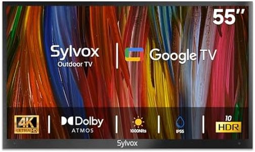 SYLVOX Outdoor TV, 55 inch Smart TV Waterproof Outdoor TVs, 4K Weatherproof Television for Outside, Support Google Assistant, Chromecast, 1000 nit Brightness Partial Sun (Deck Pro 2.0/2024)