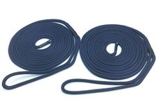 RopeServices UK 2 x 16mm Navy Blue Pre-Spliced Polyester Dockline x 8 Metres. Double Braid Polyester Braid on Braid Mooring Rope Dock Lines