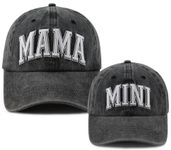 Goyklrb 2PCS Mama and Mini Matching Baseball Cap for Mom Girl, Adjustable Cotton Embroidered Parent-Child Hat, Embroidered Black, One Size