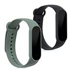 kwmobile Straps Compatible with Xiaomi Mi Smart Band 6 / Mi Band 6 / Band 5 Straps - 2x Replacement Silicone Watch Bands