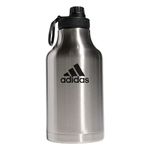 adidas 2 Liter (62 Oz) Metal Water Bottle, Hot/Cold Double-Walled Insulated 18/8 Stainless Steel, Stainless Steel/Black, 67.6 Ounces