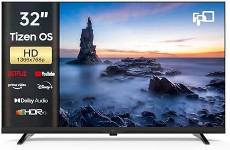 FPD 32 Inch Smart TV, Tizen OS Compatible with Samsung TV Plus, 720p HD WiFi Television with Dolby Audio, HDR 10, HDMI, Bluetooth, Flat Screen Television Built-in Google Cast (2025)